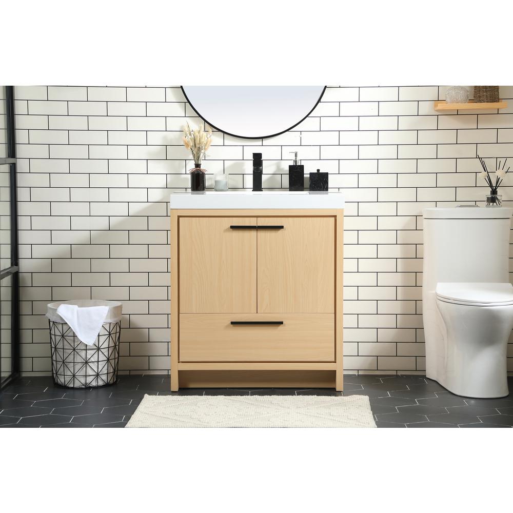 30 inch Single bathroom vanity in Maple. Picture 14