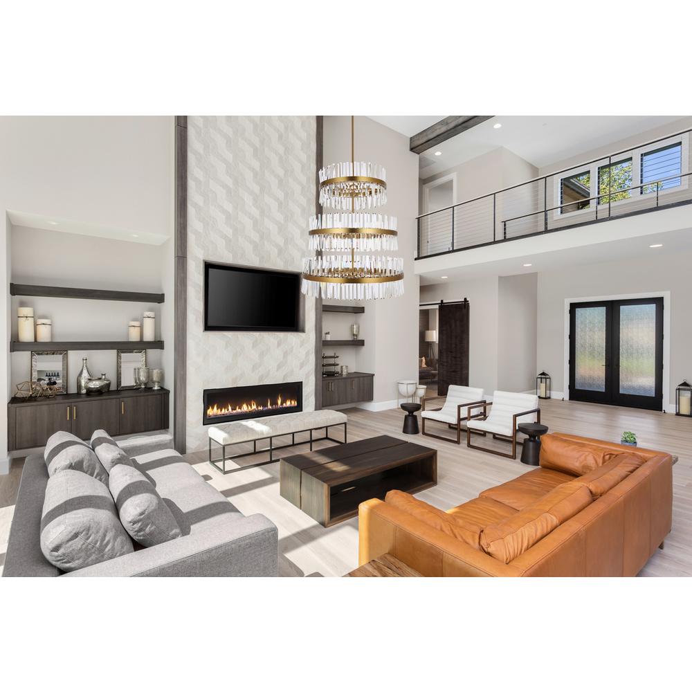 Serephina 36 inch 3 tiers crystal round chandelier light in satin gold. Picture 7