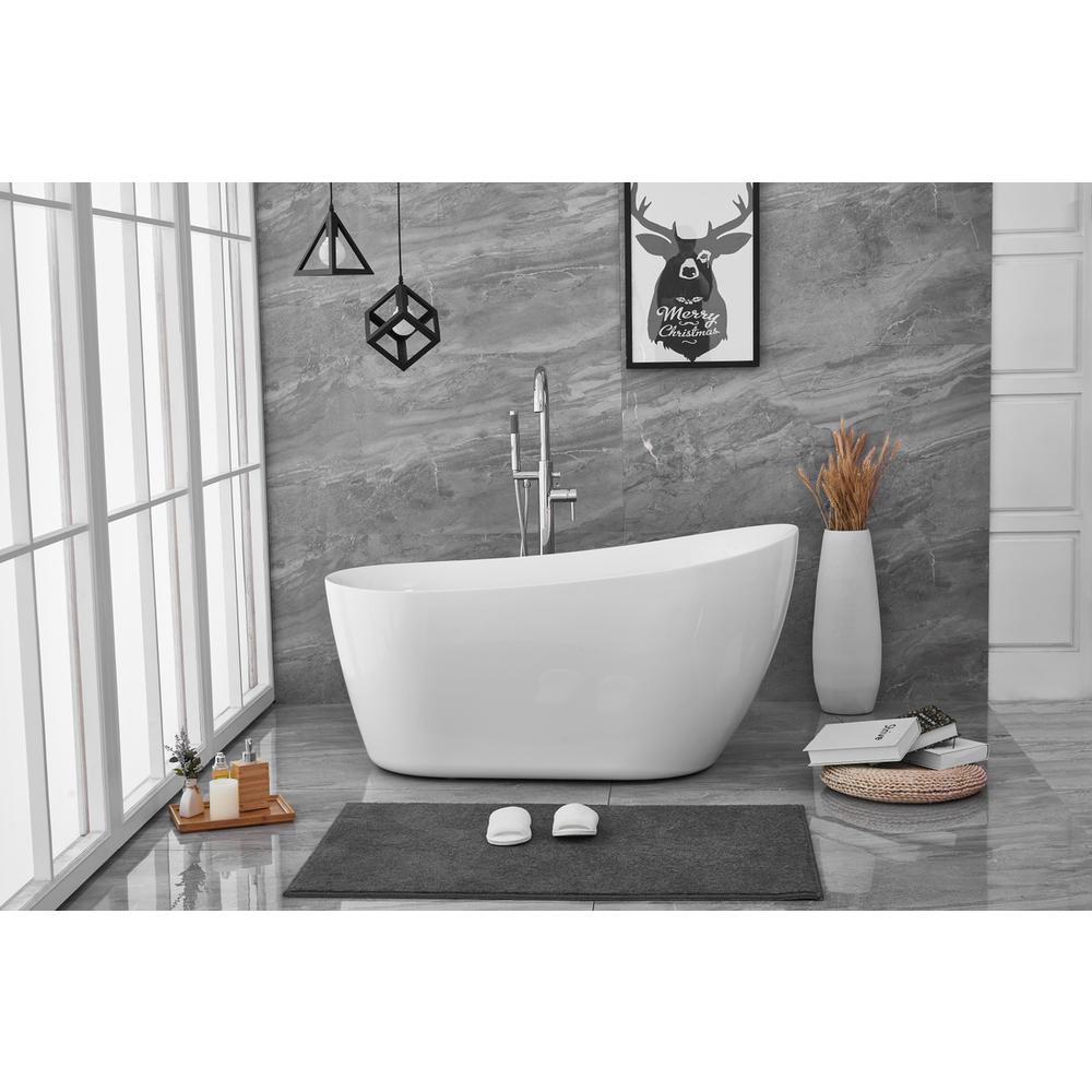 54 inch soaking Single slipper bathtub in glossy white. Picture 14