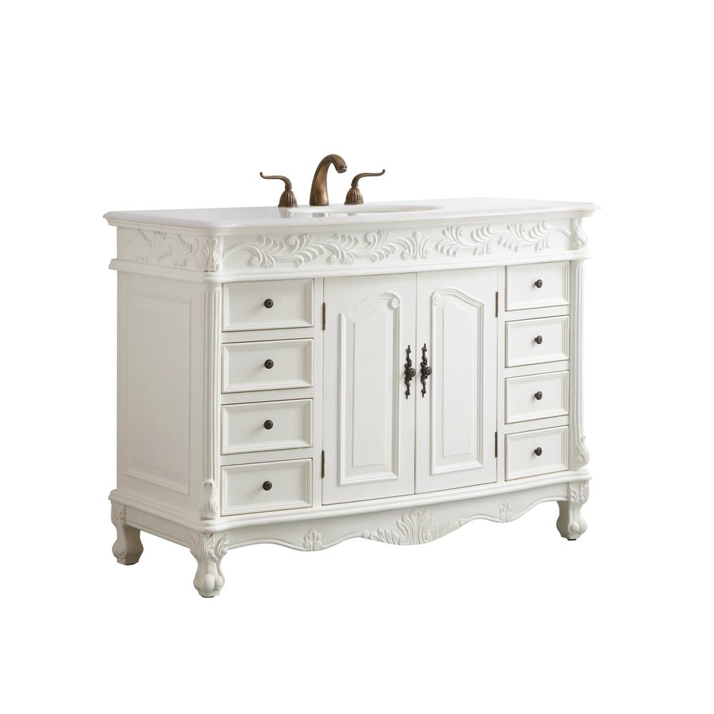 48 inch Single Bathroom vanity in Antique White. Picture 4