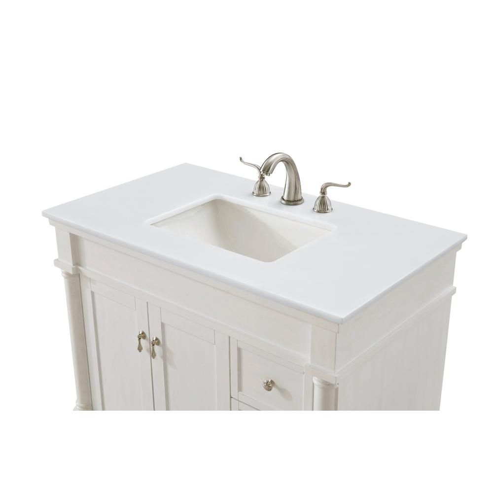 36 inch Single Bathroom vanity in Antique White. Picture 4