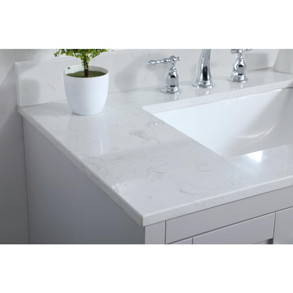 36 inch Single Bathroom Vanity in Grey with Backsplash. Picture 4