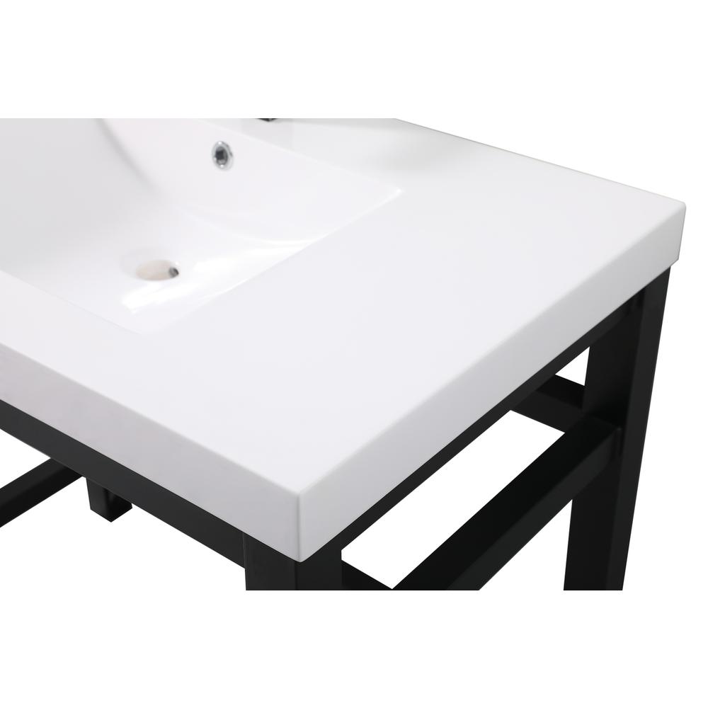 36 inch ADA compliant Single bathroom metal vanity in black. Picture 9