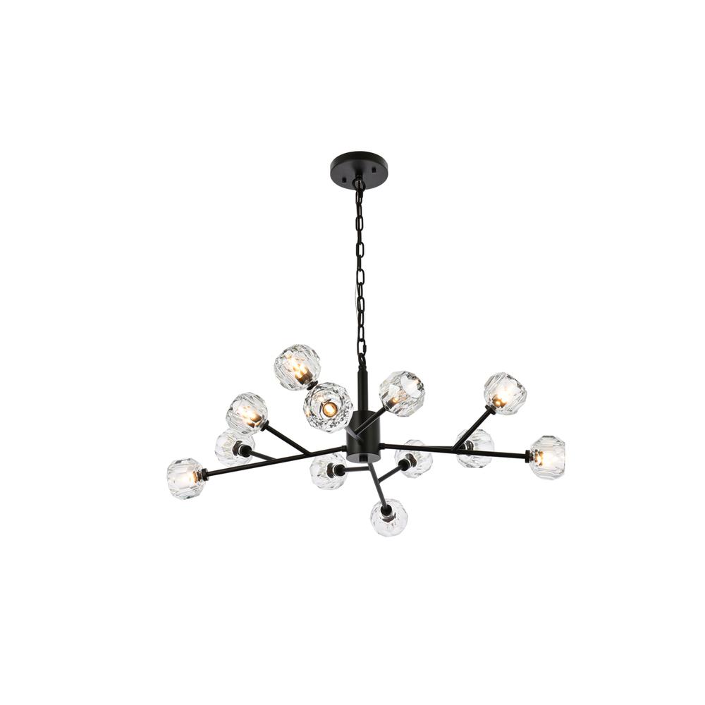 Graham 12 Light Pendant in Black. Picture 1