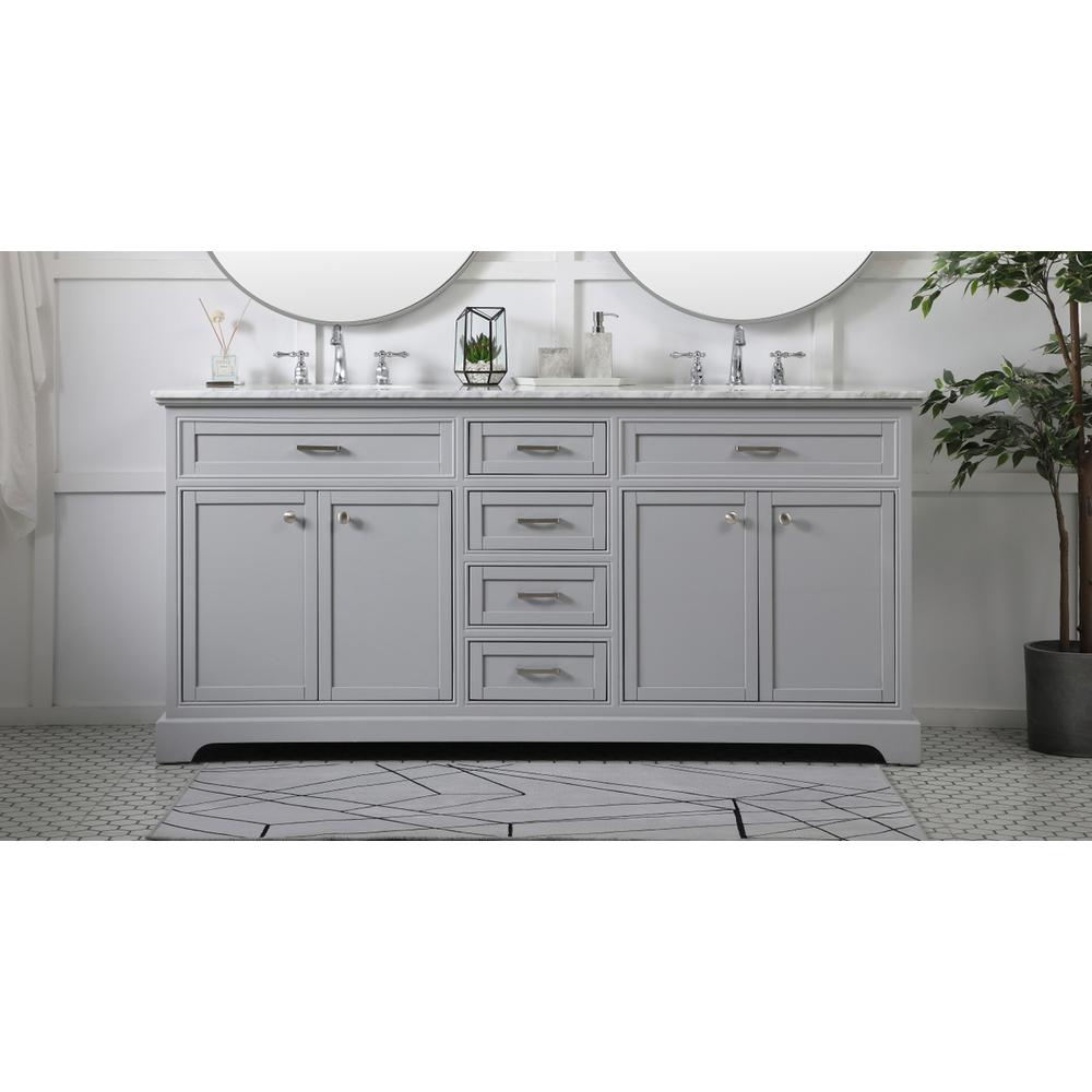 72 inch double bathroom vanity in grey. Picture 14