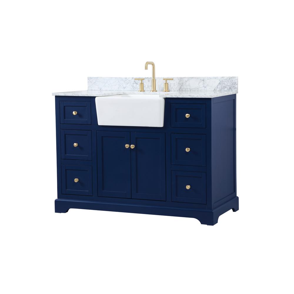 48 inch Single bathroom vanity in blue. Picture 7