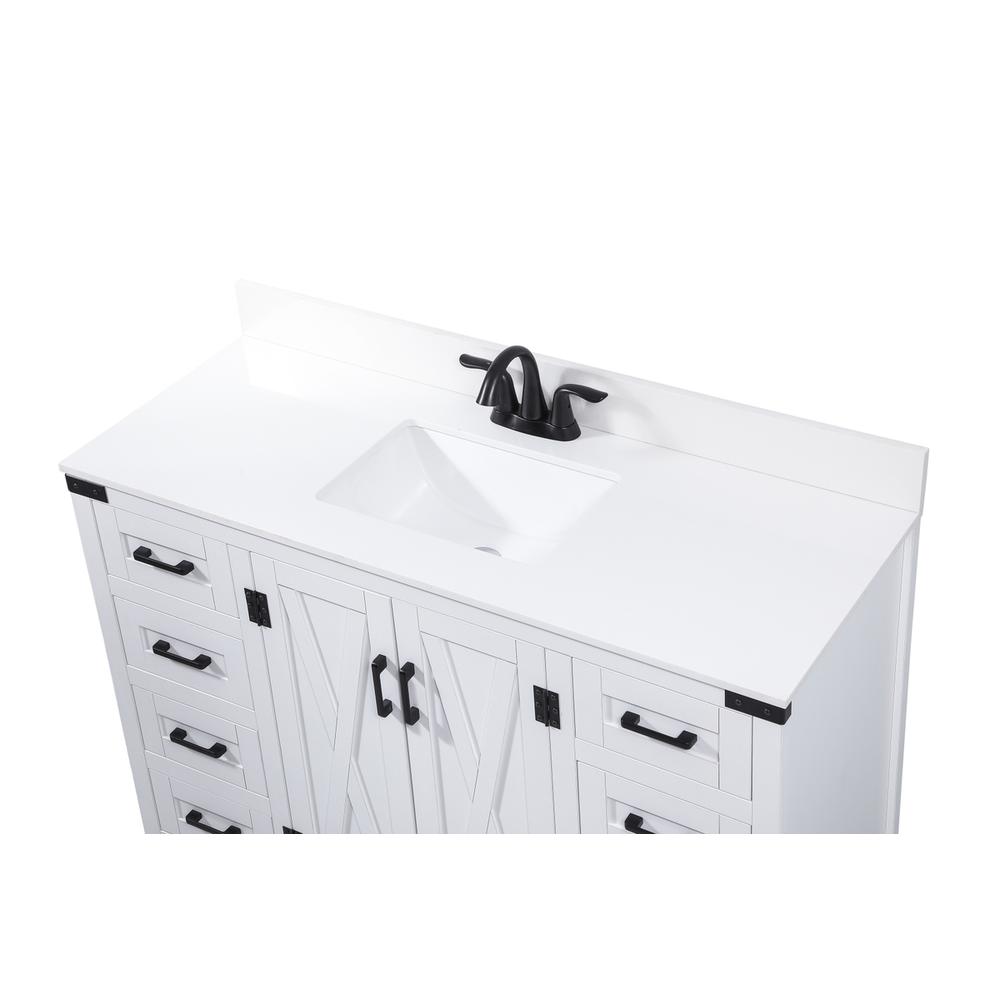 48 inch Single bathroom vanity in white with backsplash. Picture 10