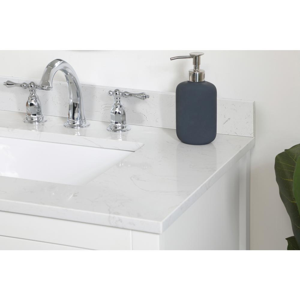 30 inch Single Bathroom Vanity in White with Backsplash. Picture 4