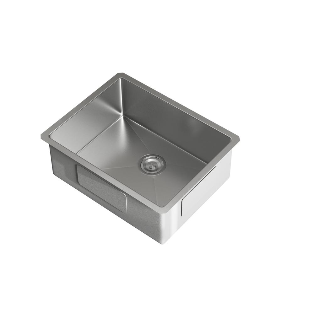 Stainless Steel undermount kitchen sink L23'' x W18'' x H10". Picture 3