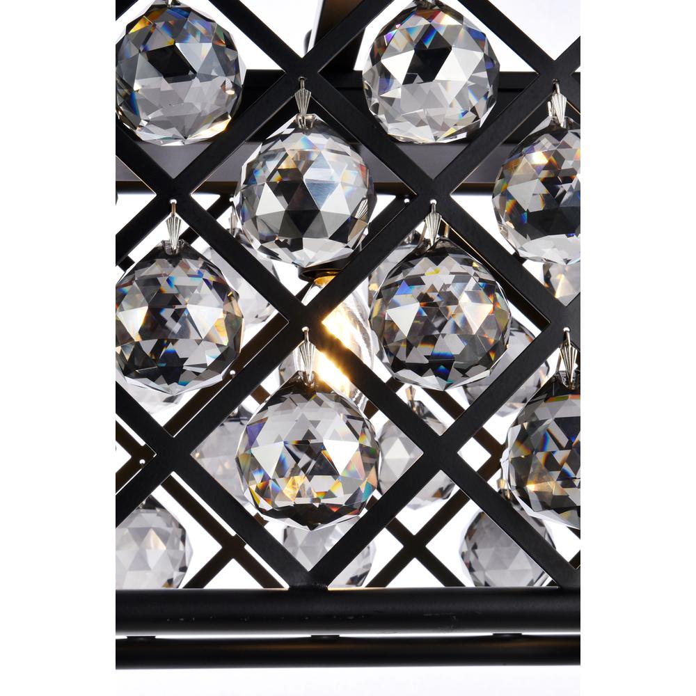 Madison 6 light Matte Black Chandelier Silver Shade (Grey) Royal Cut Crystal. Picture 5