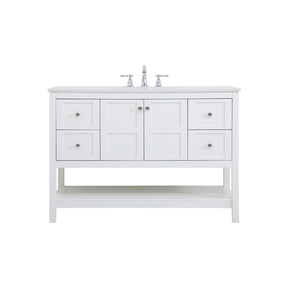 48 inch Single Bathroom Vanity in White. Picture 1
