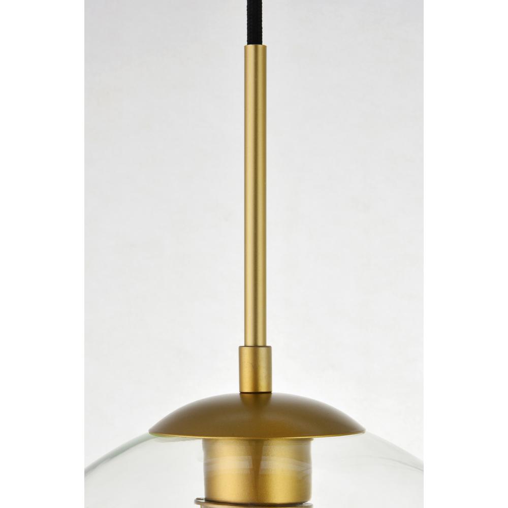 Baxter 3 Lights Brass Pendant With Clear Glass. Picture 3