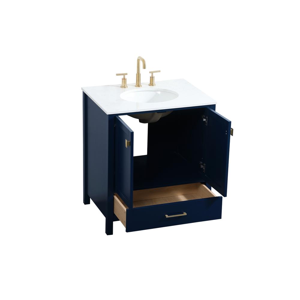 30 inch Single bathroom vanity in blue. Picture 9