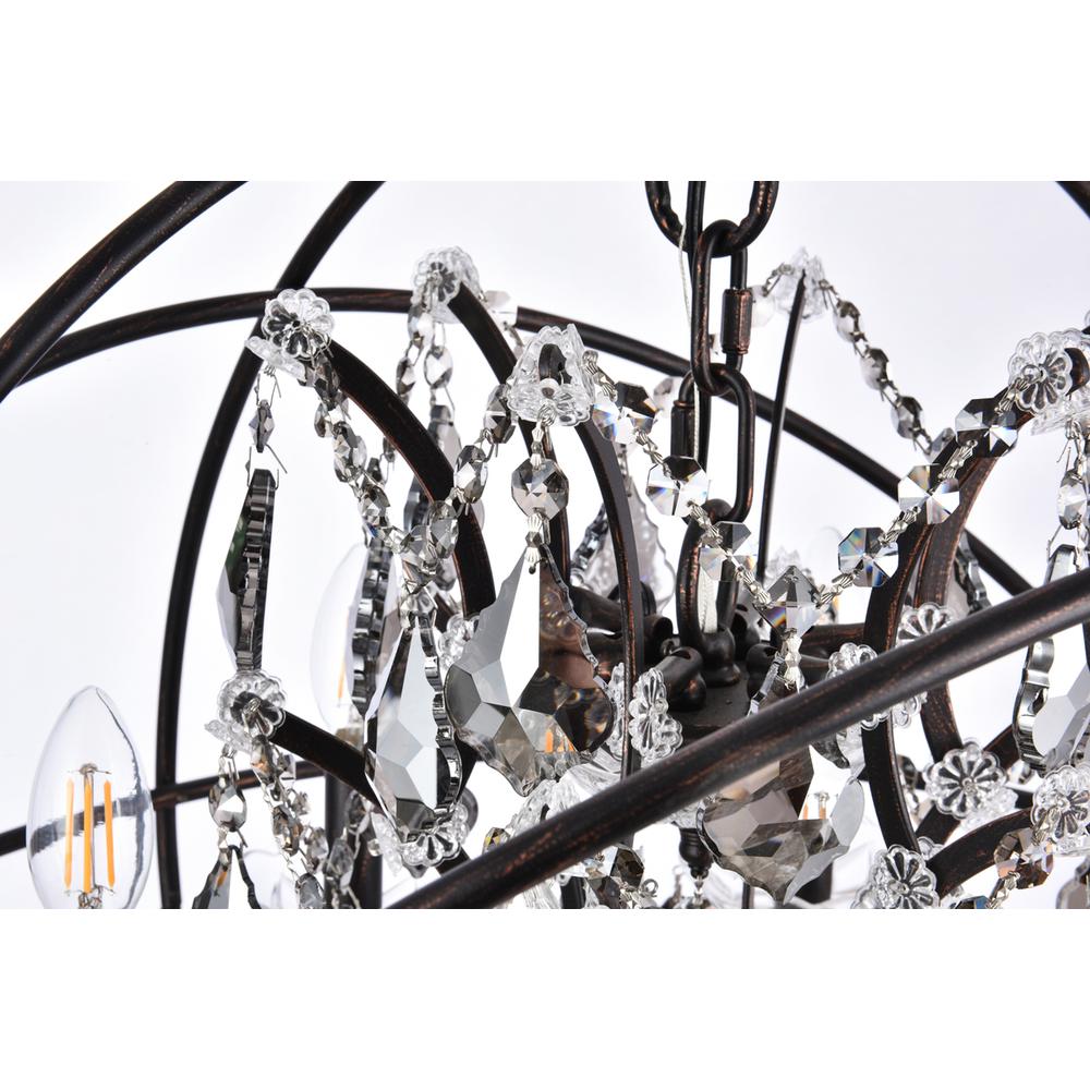 Geneva 6 light Dark Bronze Chandelier Silver Shade (Grey) Royal Cut crystal. Picture 4
