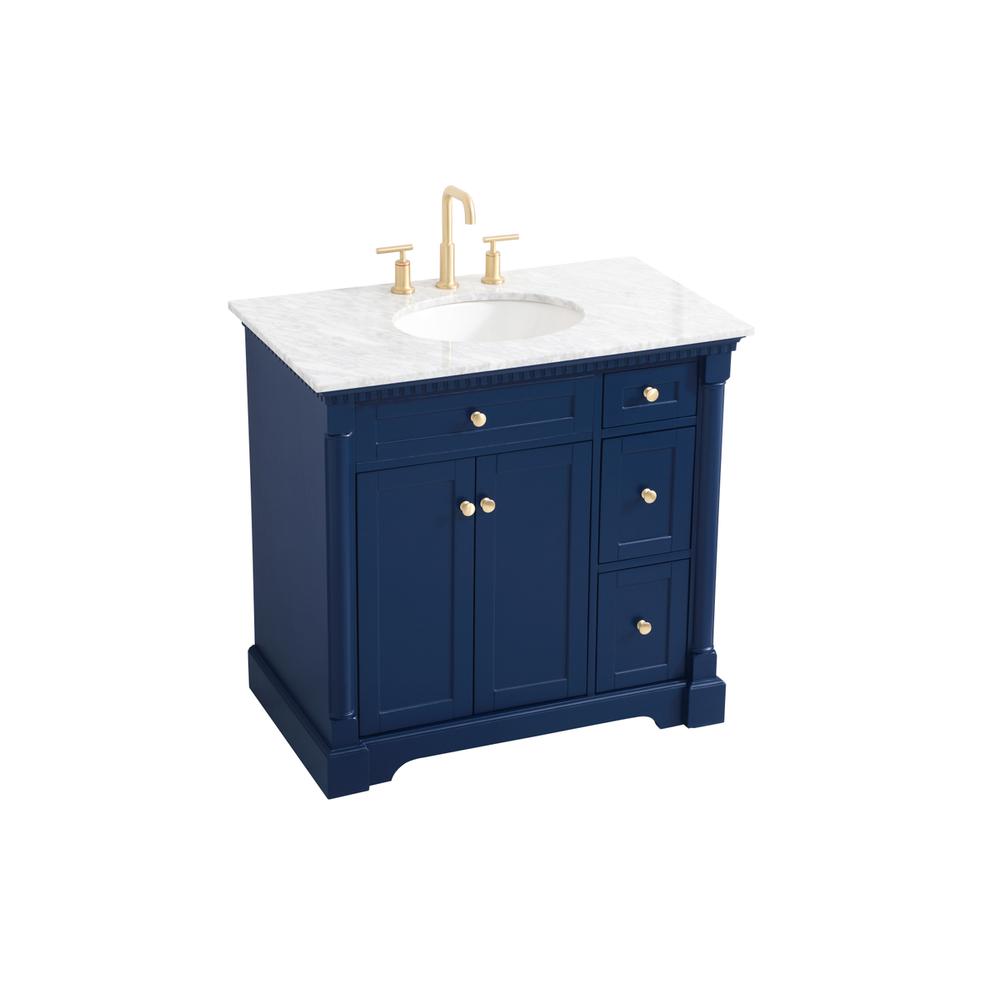 36 inch Single bathroom vanity in  Blue. Picture 8