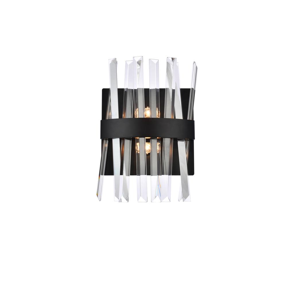 Serephina 8 inch crystal bath sconce in black. Picture 1