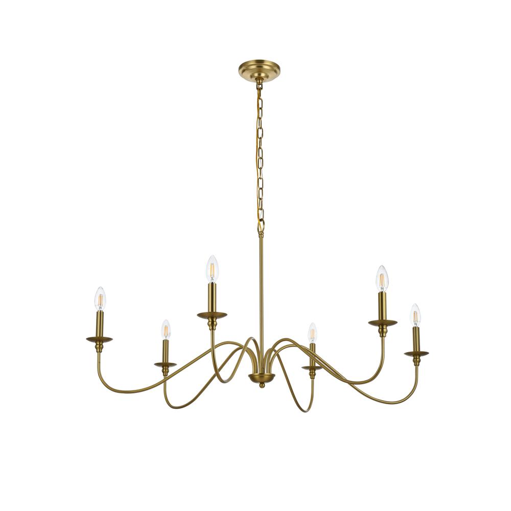 Rohan 42 inch chandelier in Satin Gold. Picture 6