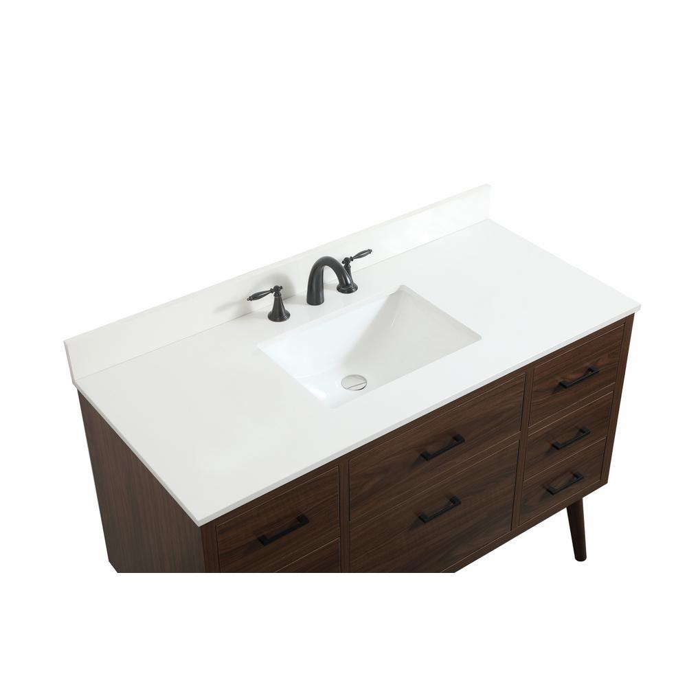 48 inch Single bathroom vanity in walnut with backsplash. Picture 10