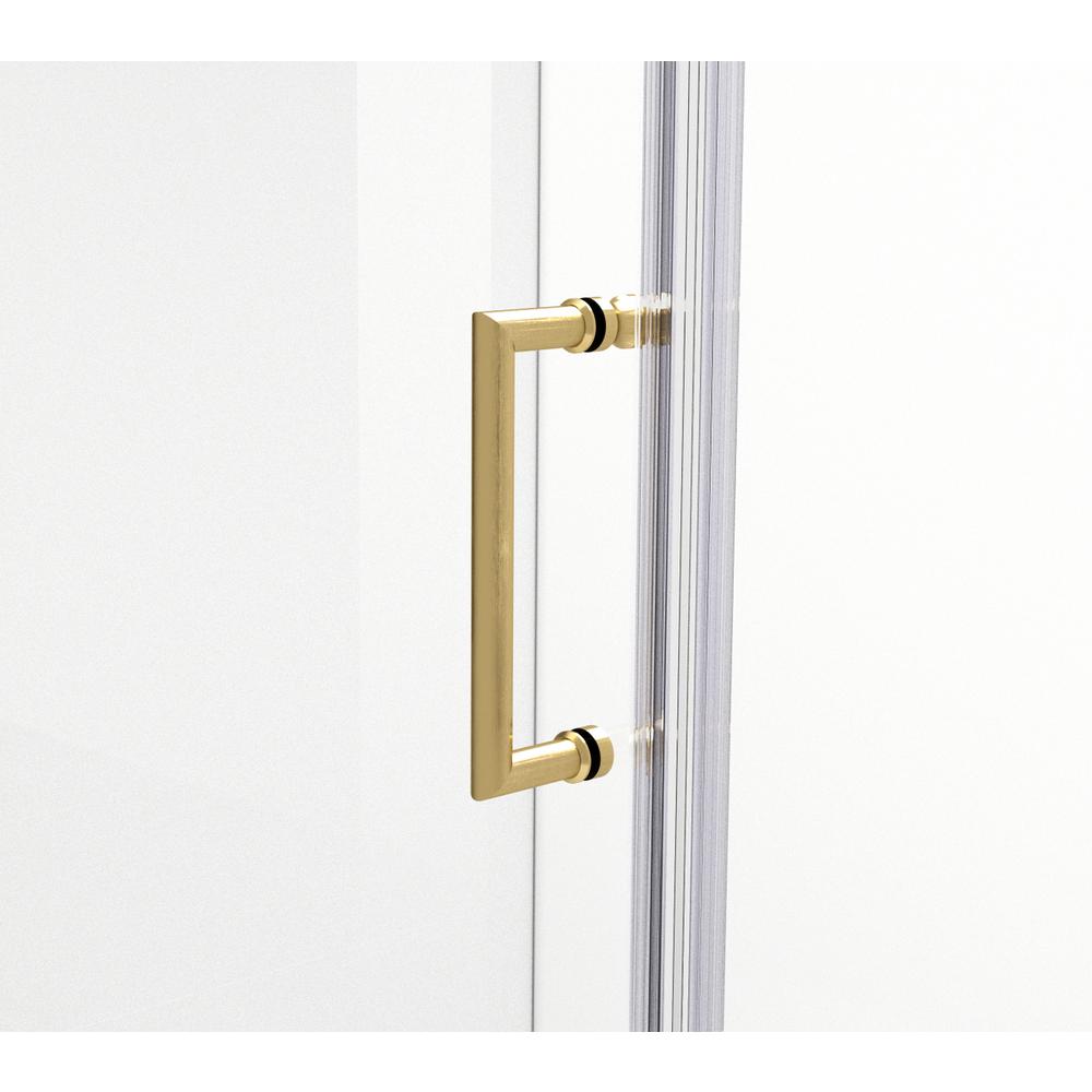 Semi-frameless hinged shower door 60 x 72 Brushed Gold. Picture 8