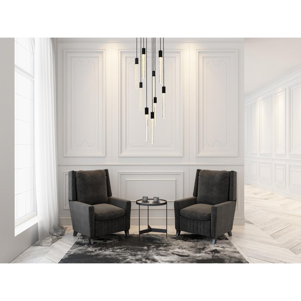 Weston 9 lights pendant in black. Picture 7