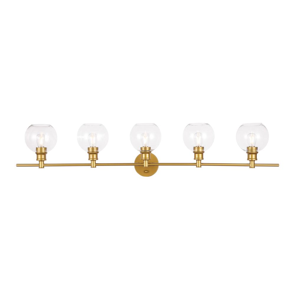 Collier 5 light Brass and Clear glass Wall sconce. Picture 1
