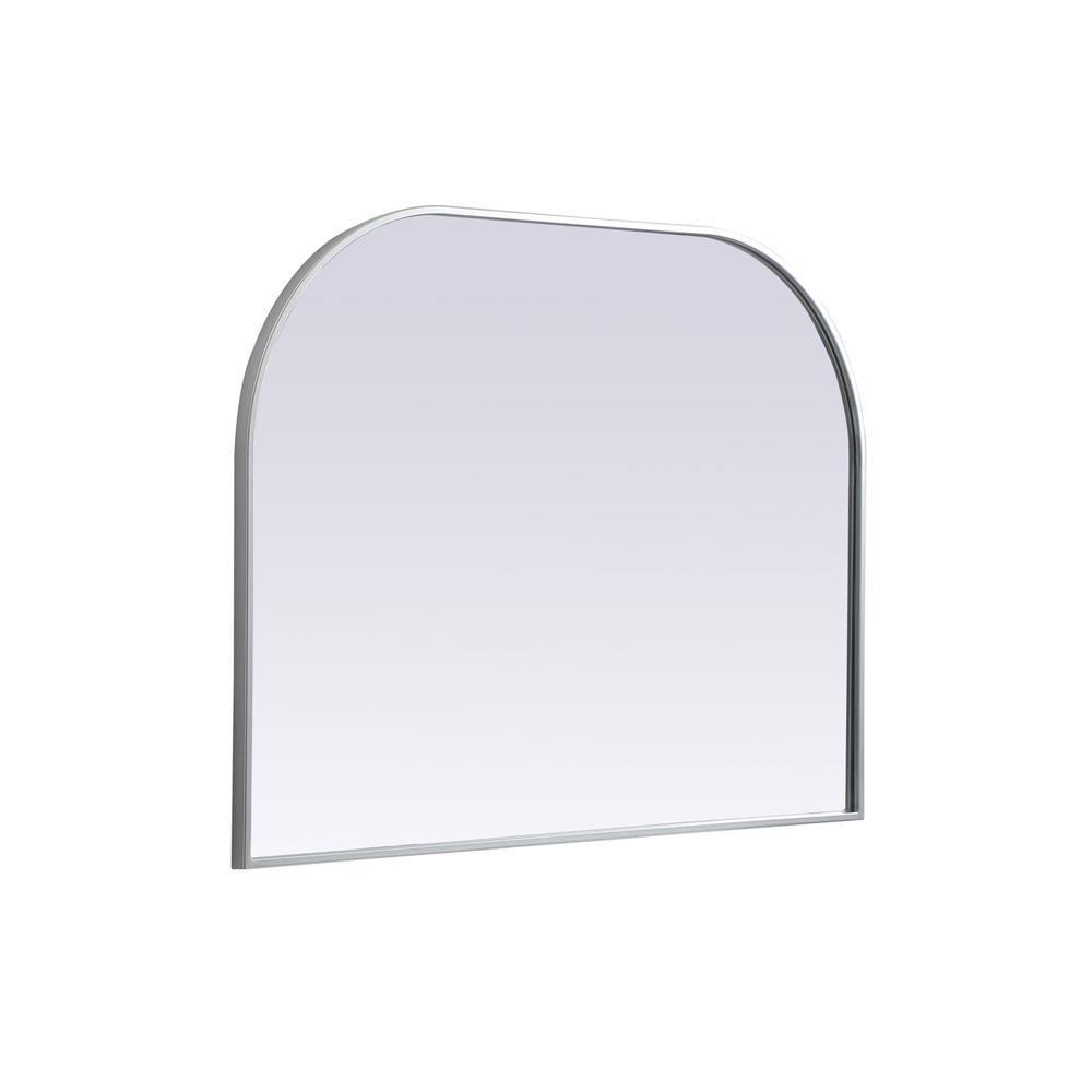 Metal Frame Arch Mirror 40x30 Inch in Silver. Picture 7