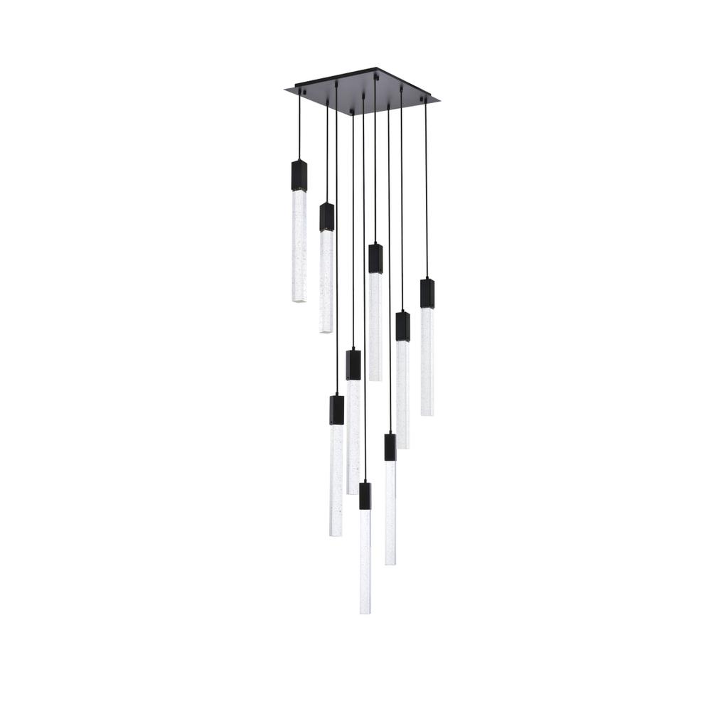 Weston 9 lights pendant in black. Picture 6
