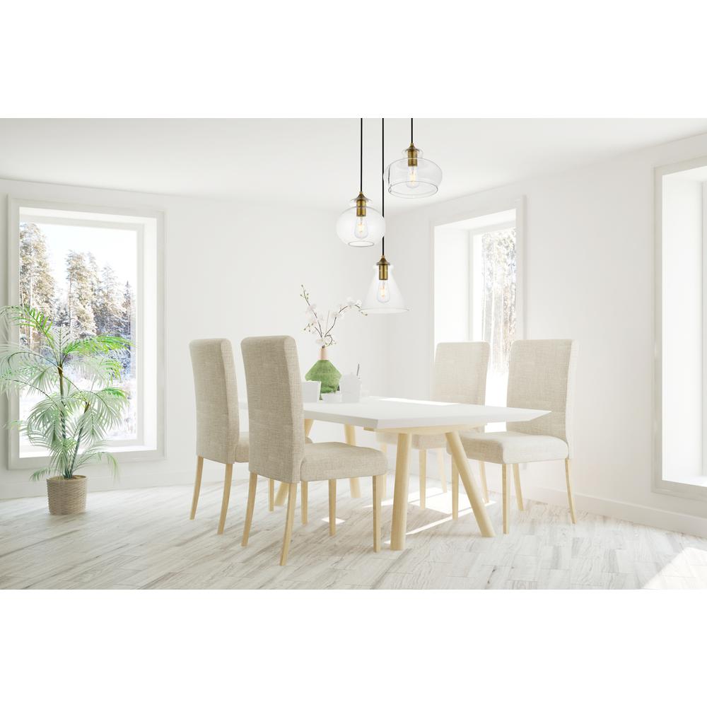 Destry 3 Lights Brass Pendant With Clear Glass. Picture 6