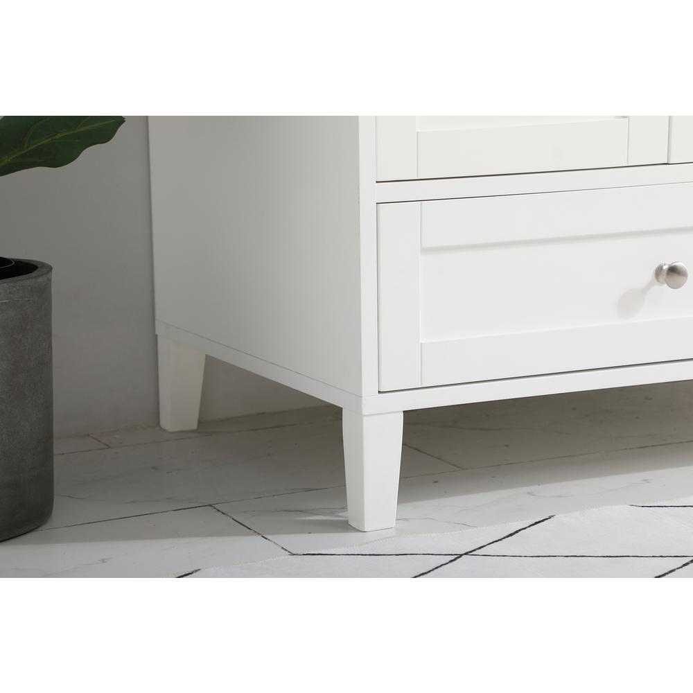 42 inch Single Bathroom Vanity in White with Backsplash. Picture 6