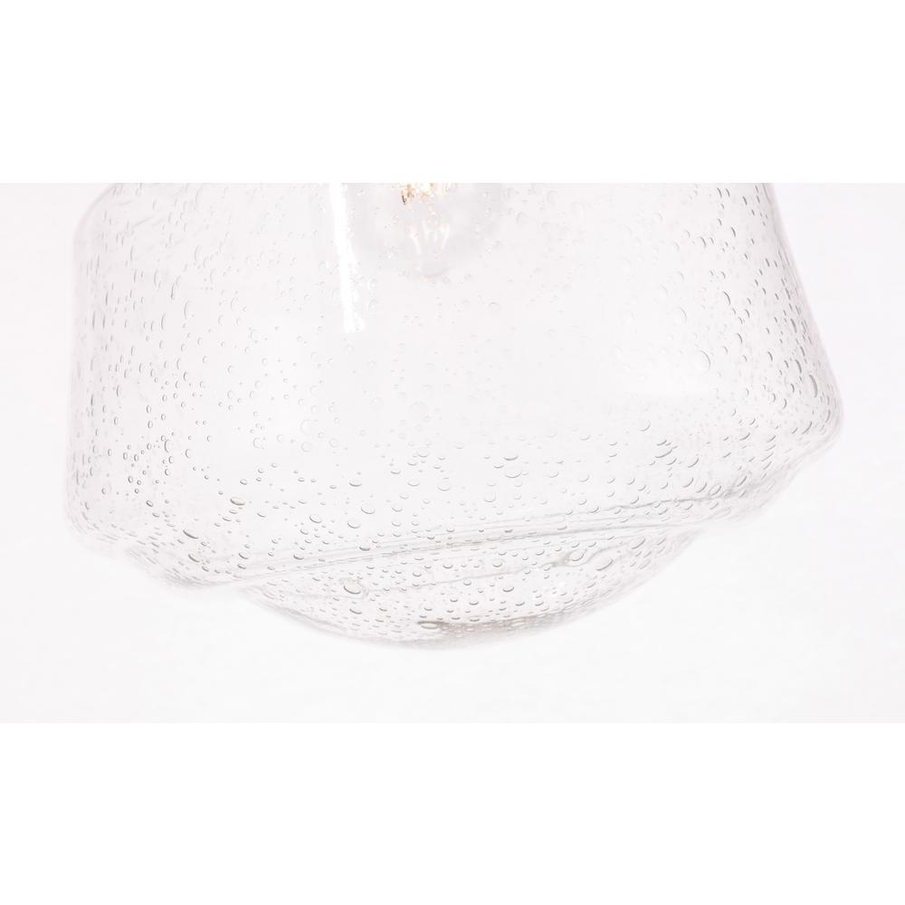 Lyle 1 light Black and Clear seeded glass Flush mount. Picture 10