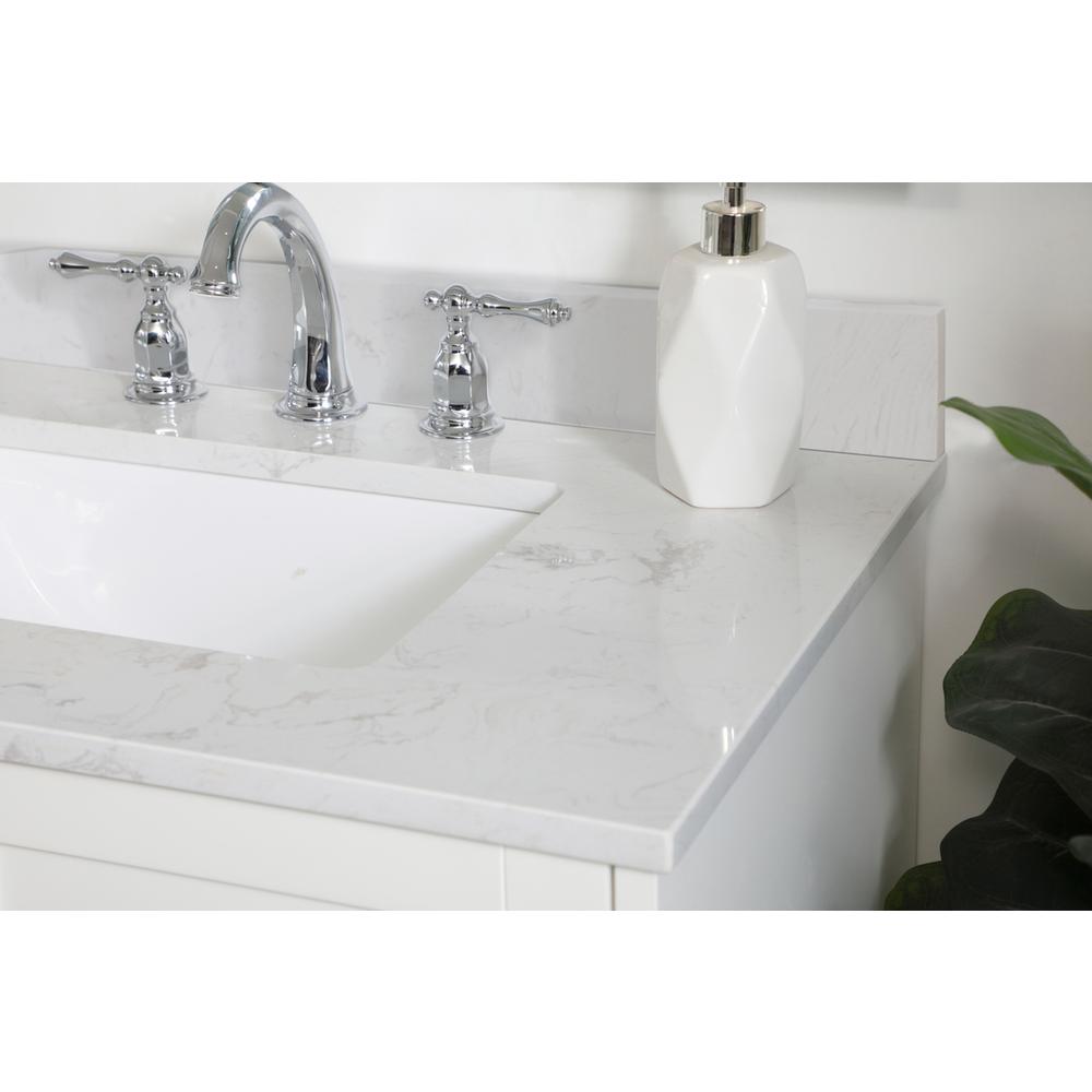 30 inch Single Bathroom Vanity in White with Backsplash. Picture 4