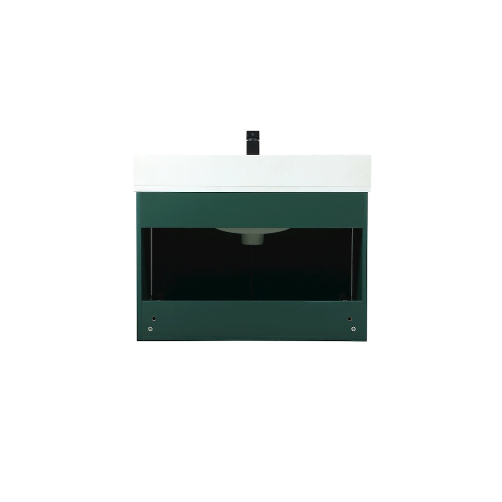30 Inch Single Bathroom Vanity In Green With Backsplash. Picture 15