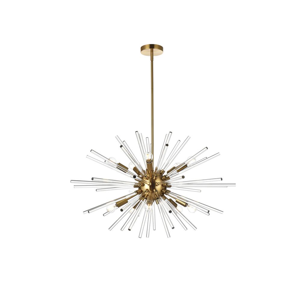 Sienna 32 inch crystal rod pendant in gold. Picture 1