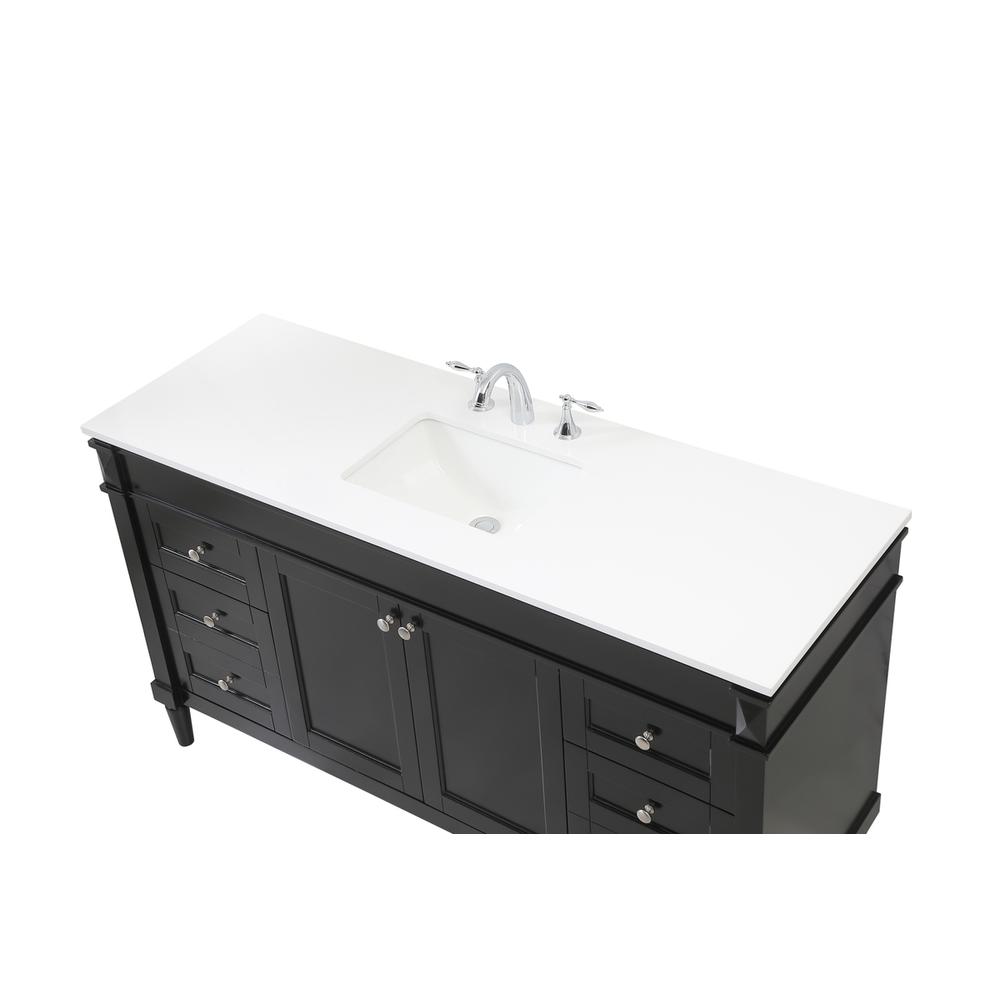 60 inch Single bathroom vanity in black. Picture 10