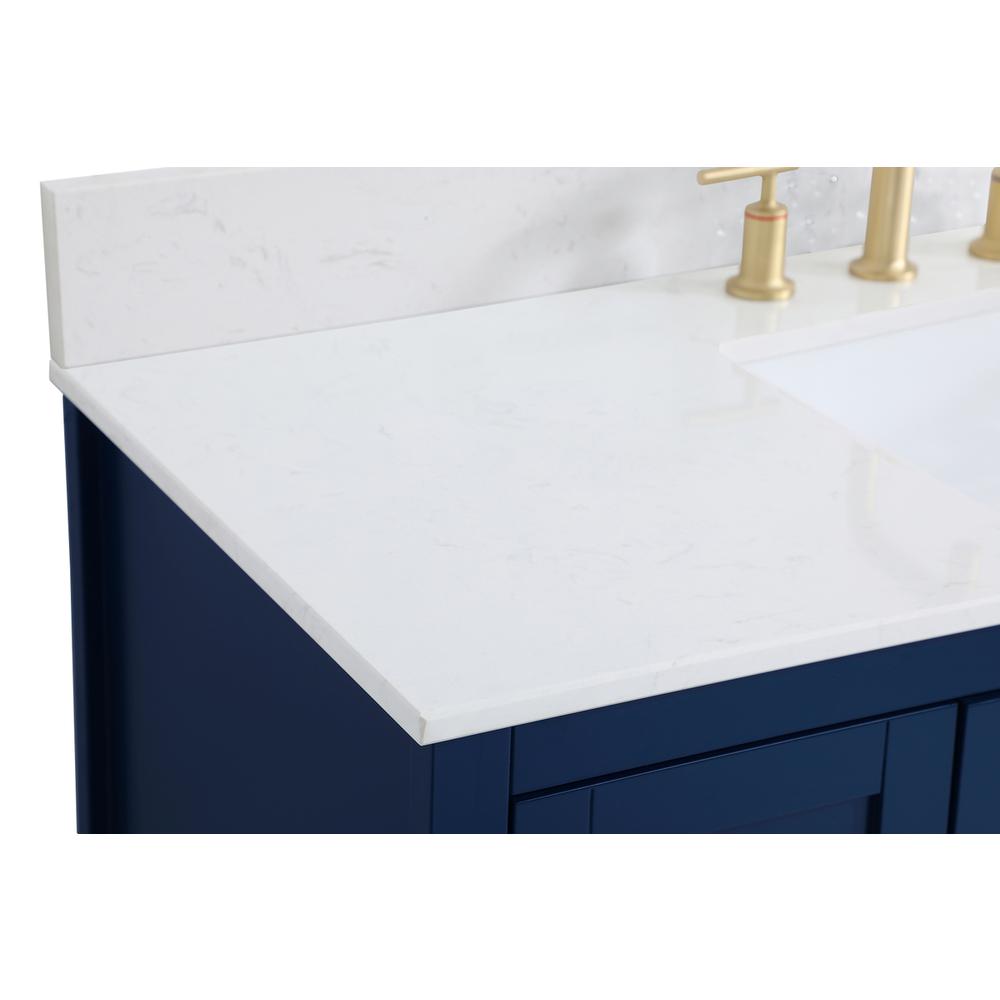 48 inch Single Bathroom Vanity in Blue with Backsplash. Picture 11