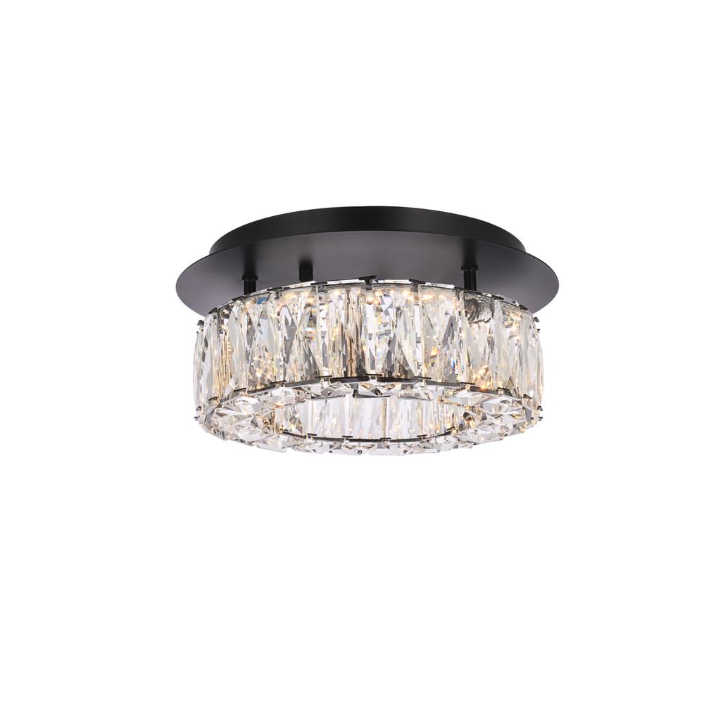 Monroe 12 inch LED Single flush mount in black. Picture 1