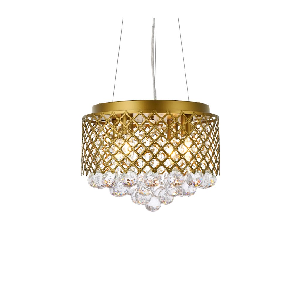 Tully 4 Lights Pendant In Brass. Picture 3
