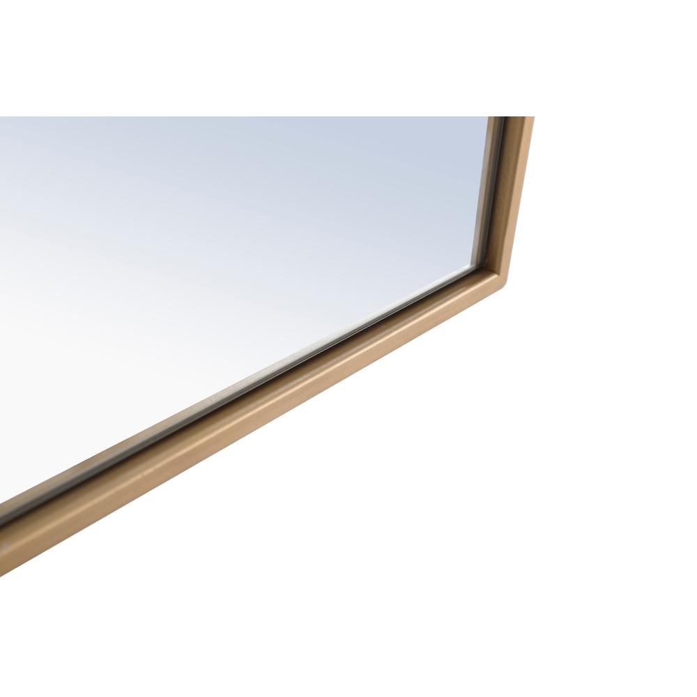 Metal frame Rectangle Mirror 28 inch Brass. Picture 10