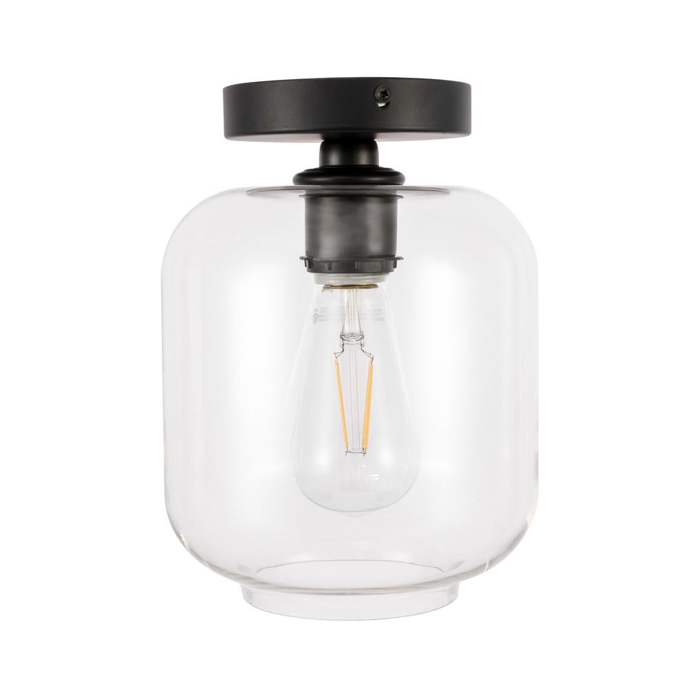 Collier 1 light Black and Clear glass Flush mount. Picture 2