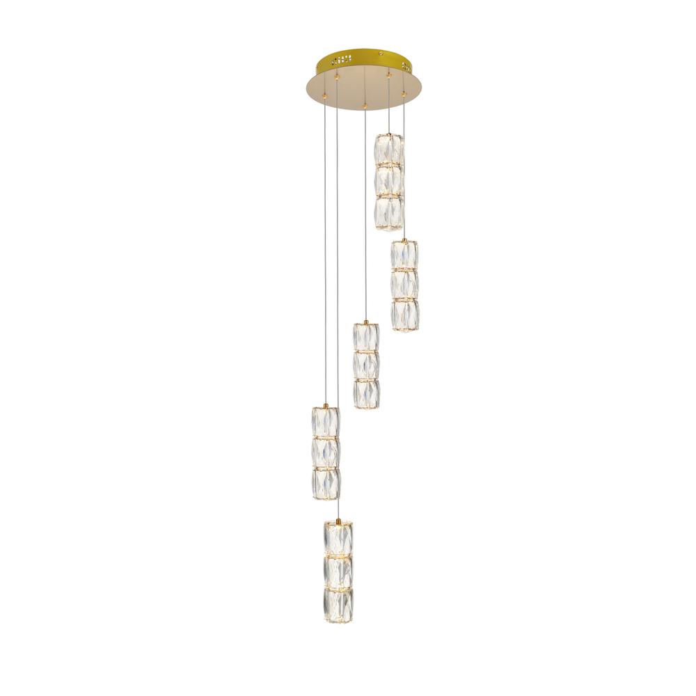 Polaris LED light Gold Pendant Clear Crystal. Picture 6