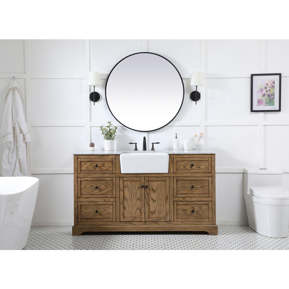 60 inch Single bathroom vanity in driftwood. Picture 4