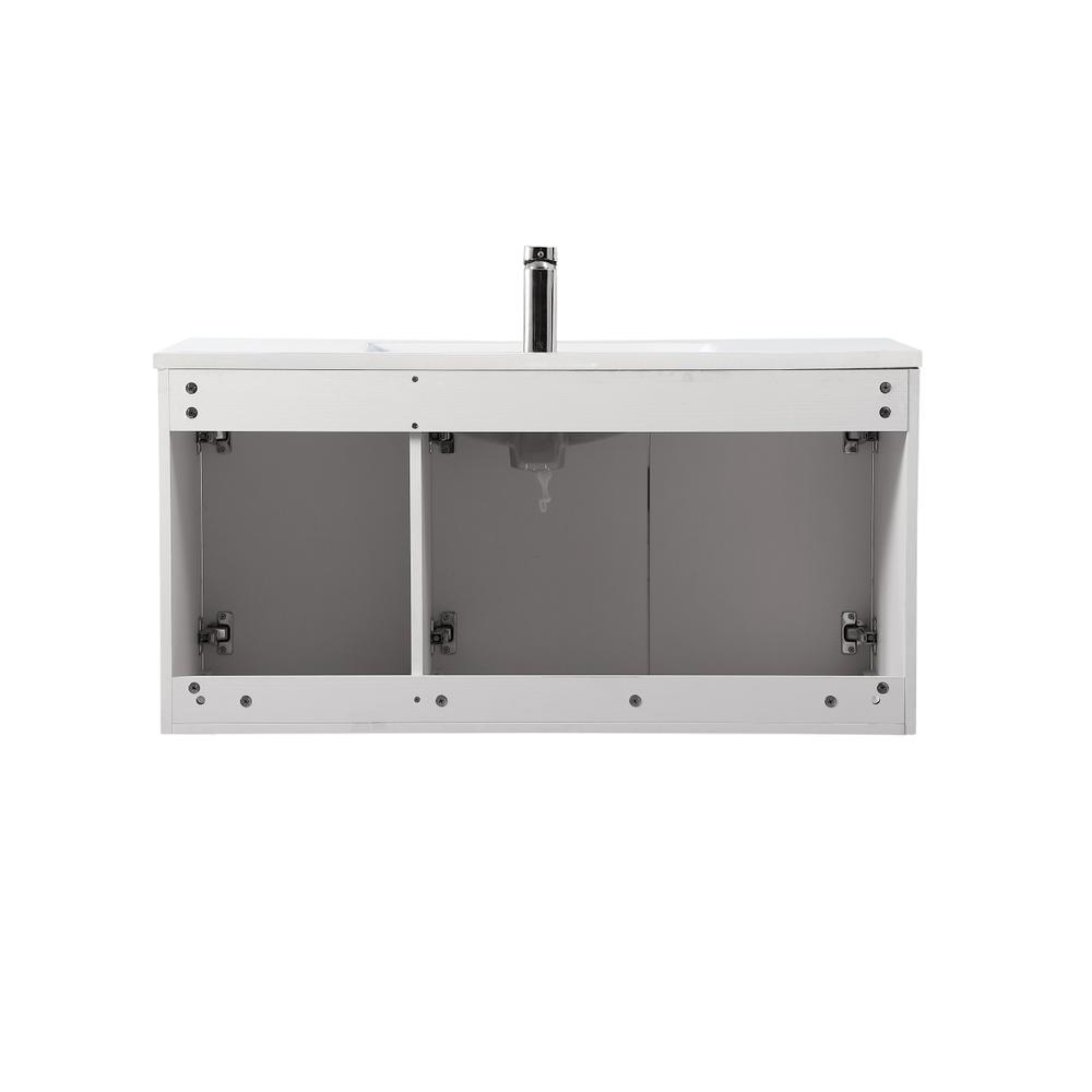 40 inch  Single Bathroom Floating Vanity in White. Picture 12