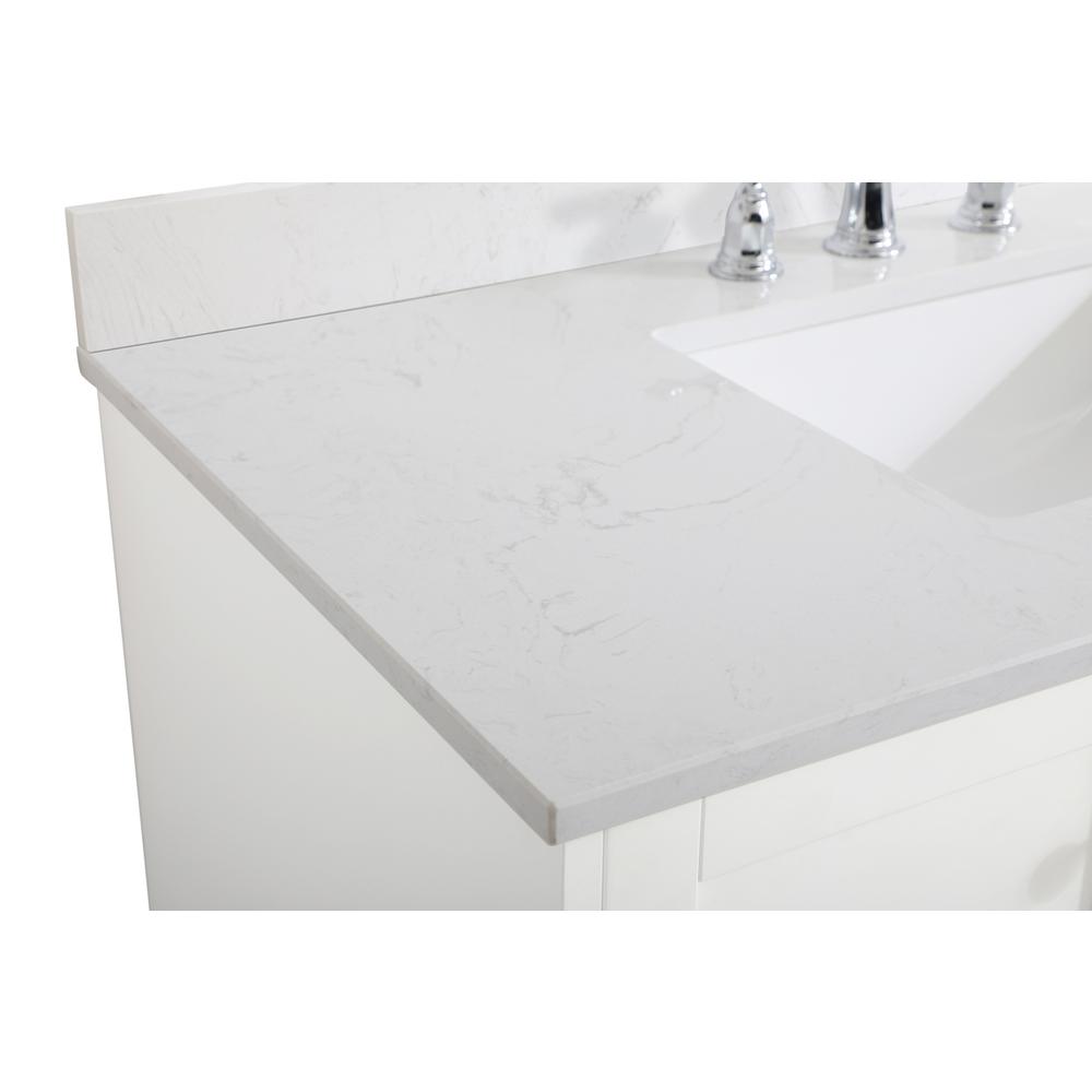 42 inch Single Bathroom Vanity in White with Backsplash. Picture 12