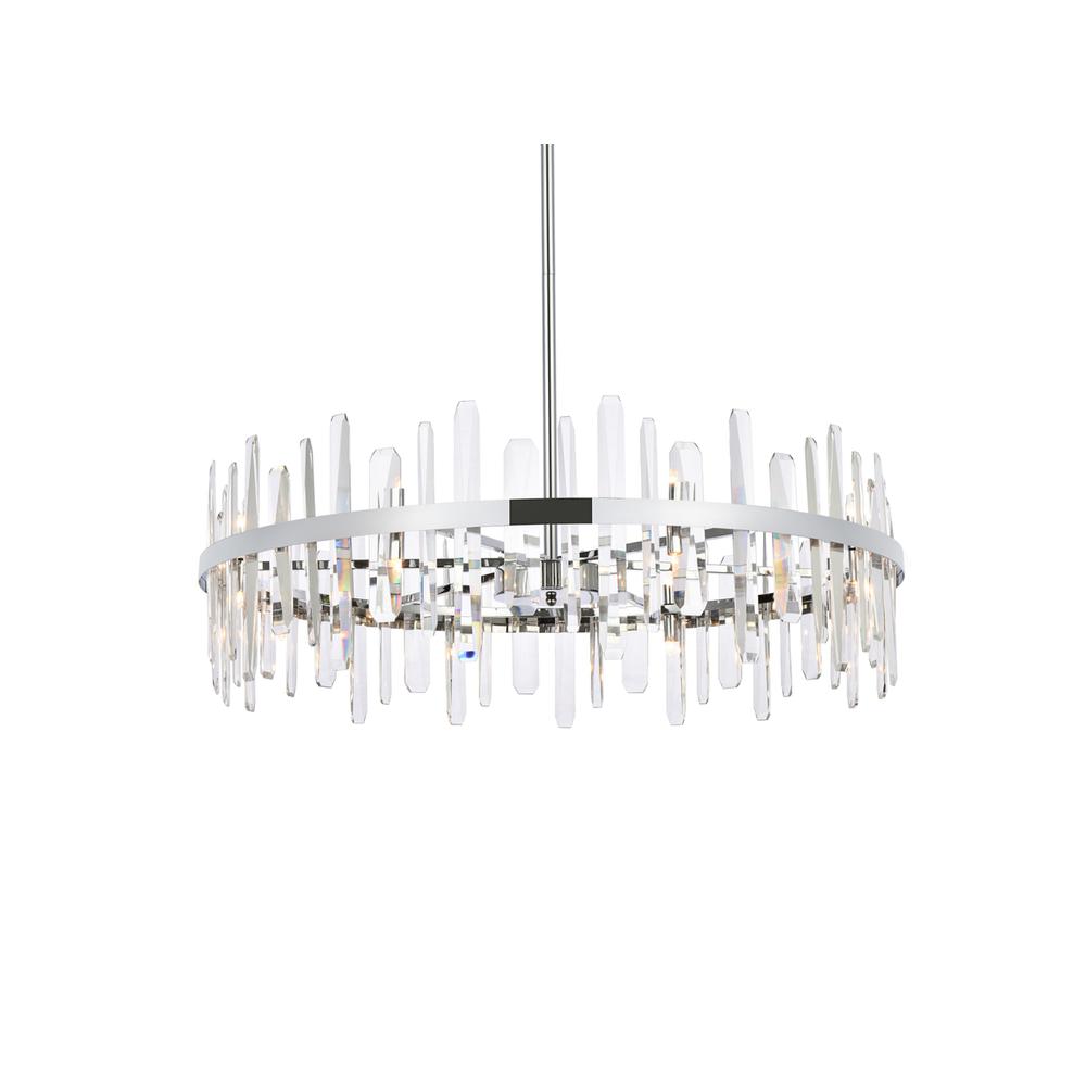 Serena 36 inch crystal round chandelier in chrome. Picture 2