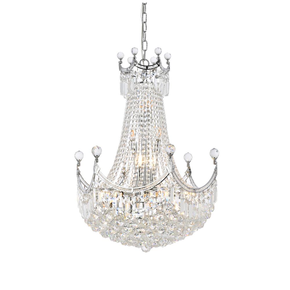 Corona 15 light Chrome Chandelier Clear Royal Cut Crystal. Picture 2