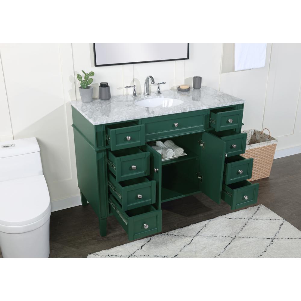 48 inch Single bathroom vanity in green. Picture 3