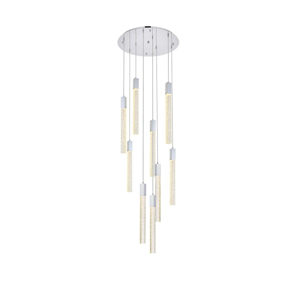 Weston 9 lights pendant in chrome. Picture 1