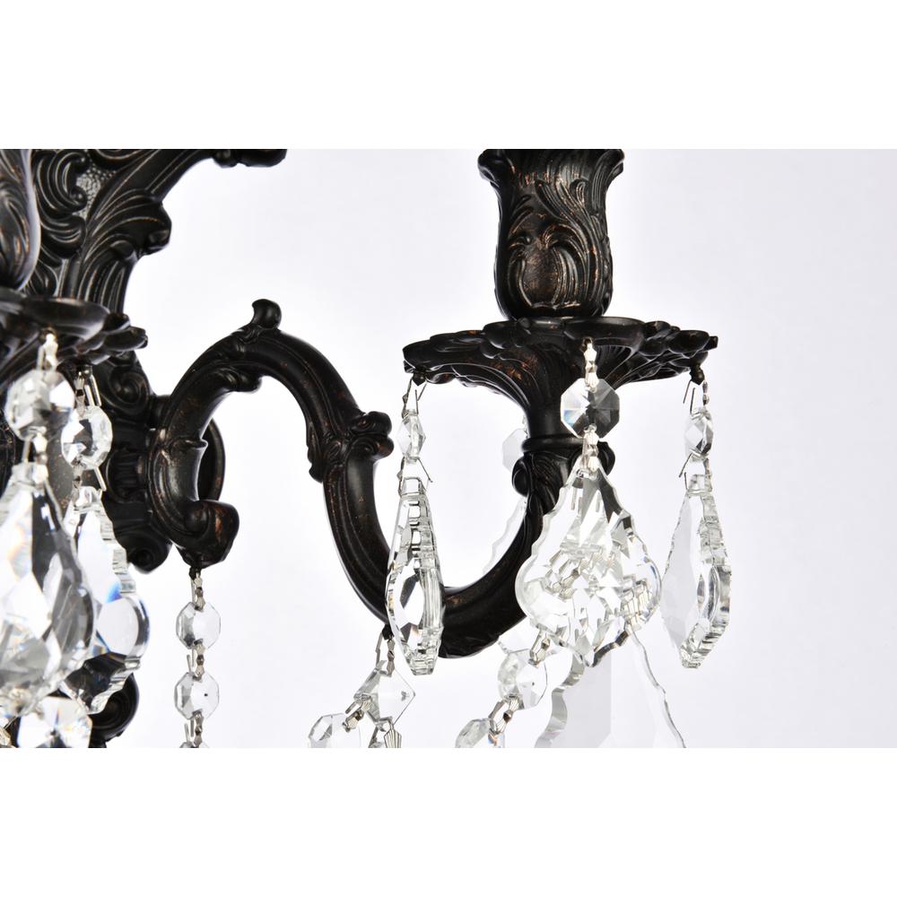 Monarch 3 light Dark Bronze Wall Sconce Clear Royal Cut Crystal. Picture 4