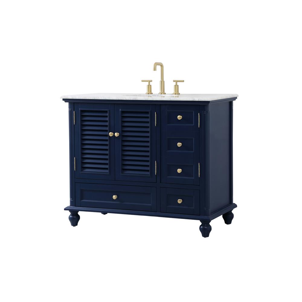 42 inch Single bathroom vanity in blue. Picture 7