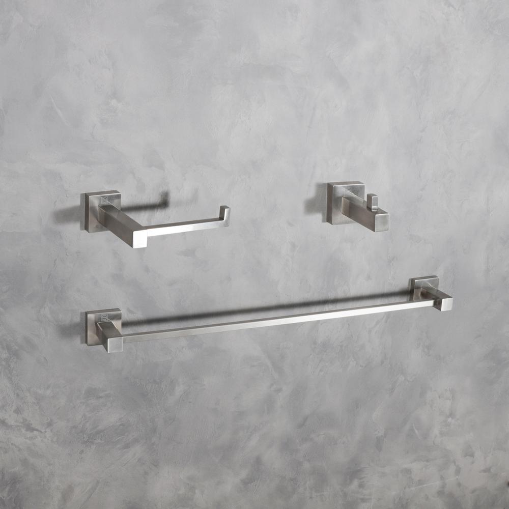 Isla 3-Piece Bathroom Hardware Set in Brushed Nickel. Picture 2